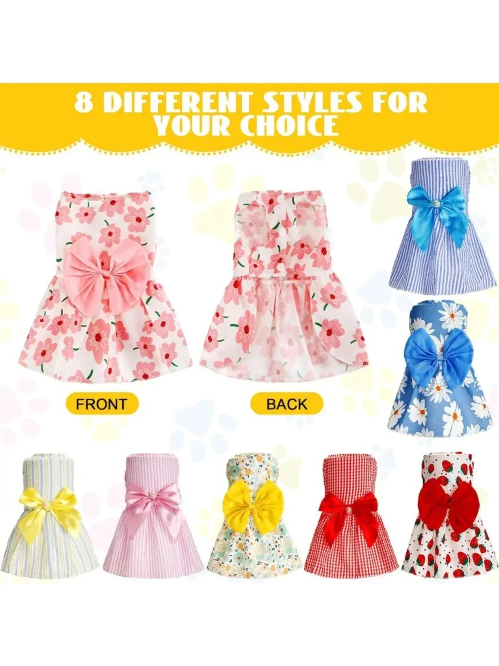 8 Cute Dog Dresses for Small Dogs & Puppies - Bowknot Skirts, Summer Apparel